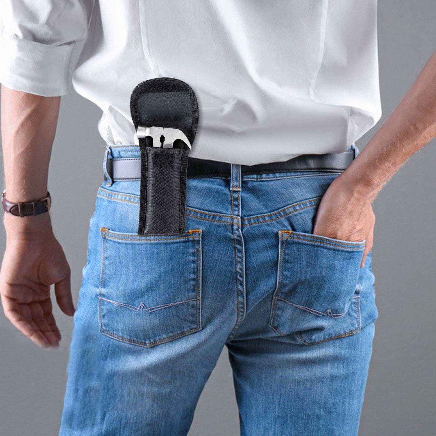 Multi-functional gadget with hammer and tools, great for outdoor and camping use. Multi-functional gadget with hammer and tools, great for outdoor and camping use.